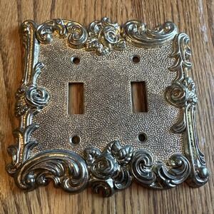Vintage Double Light Switch Wall Cover Plate American Tack Hardware 1967 Floral